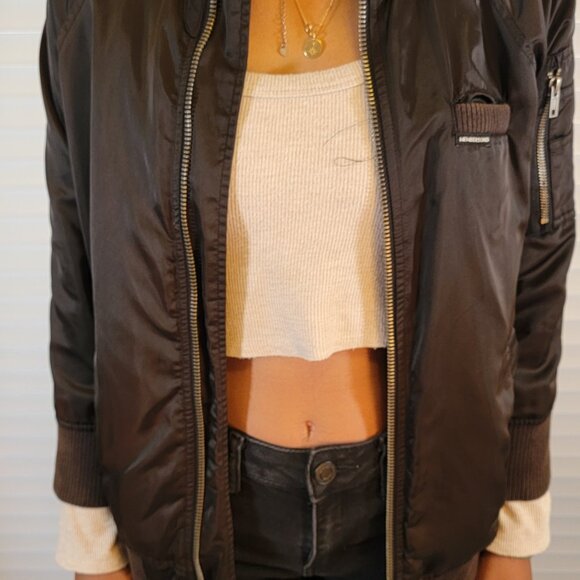 Members Only SATIN Women’s Iconic Racer Jacket Slim Fit Black - Picture 2 of 11